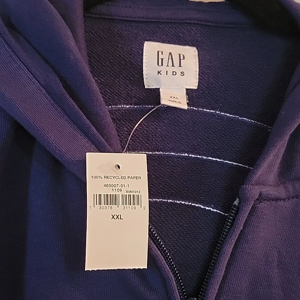 Gap navy smiley world with head phones hooded zipper sweatshirt xxl